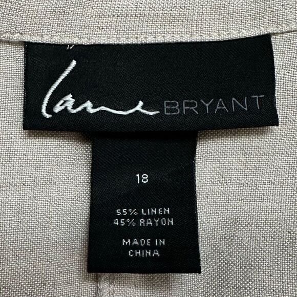 Lane Bryant Linen Blend Gray Ruffle 3/4 Sleeves Cardigan - Picture 8 of 11